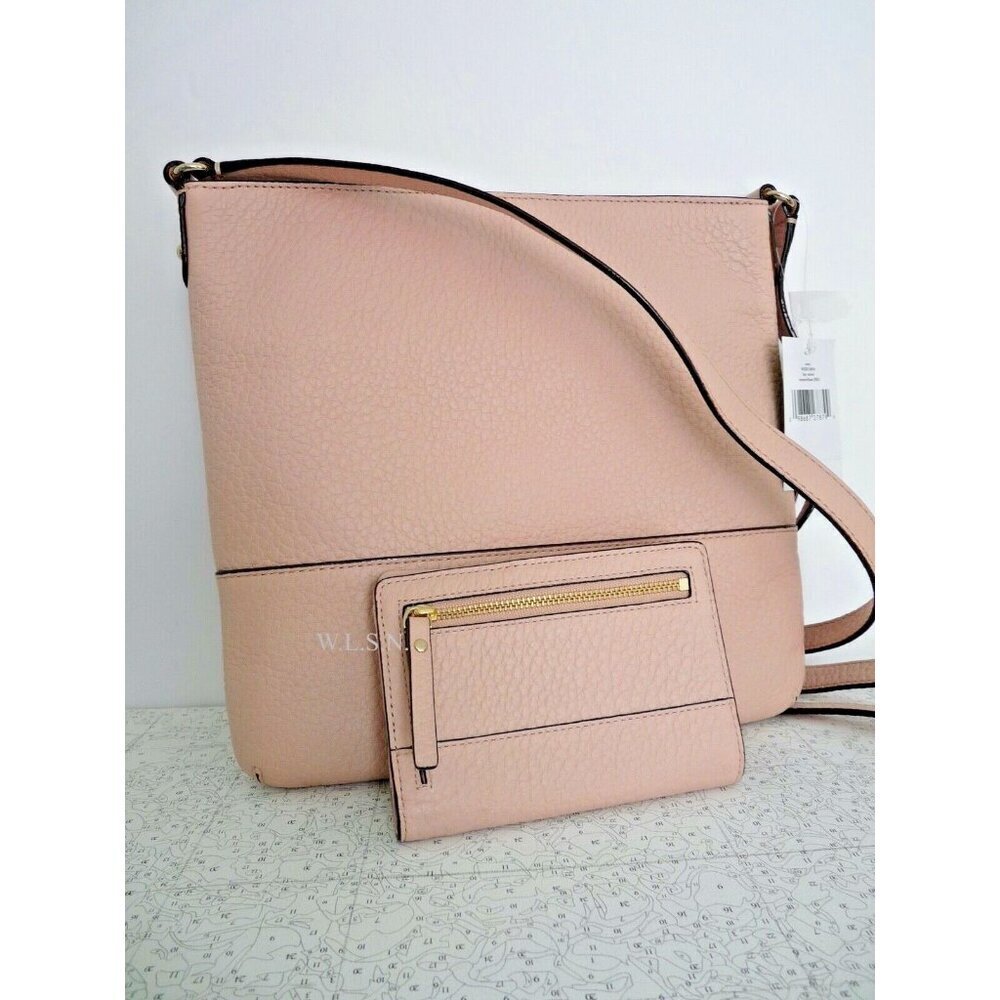 Kate Spade 2 Pc Bay Street Cora & Tellie Warm Vellum Leather Crossbody & Wallet - Picture 2 of 5